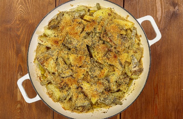 Carciofi e patate gratinati