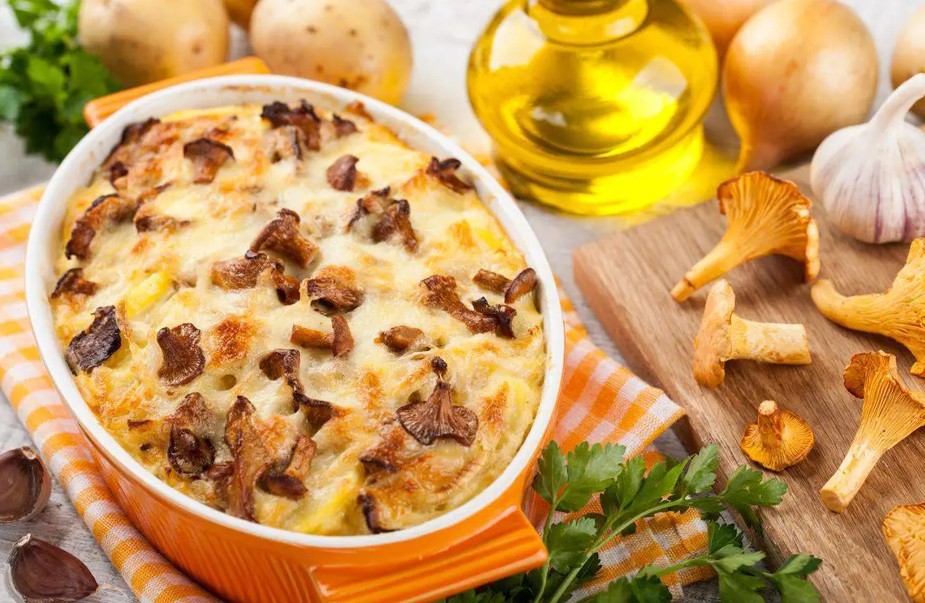 Gratin di patate e funghi